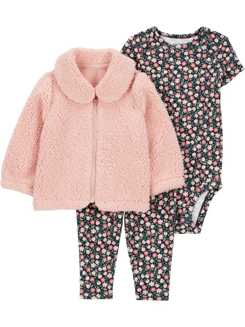 Carter's Child of Mine Baby and Toddler Girl Cardigan Outfit Set, 3-Piece, Sizes 0/3-24 Months | Walmart (US)