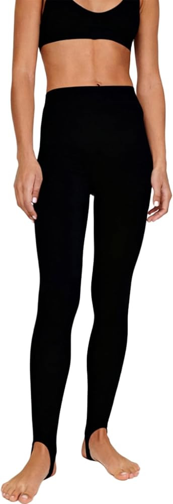 Women Stirrup Leggings Y2K High Waist Ribbed Knit Skinny Leggings Tights Casual Gym Workout Yoga ... | Amazon (US)