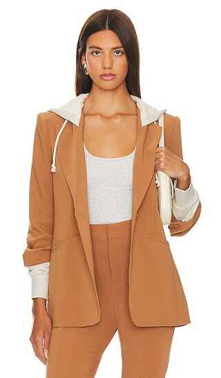 Hooded Khloe Jacket in Black & Heather Grey | Revolve Clothing (Global)