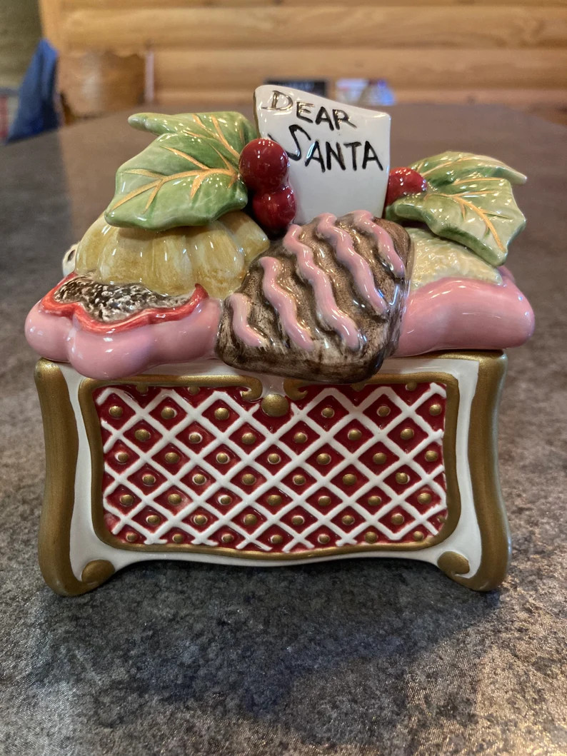 Fitz and Floyd Dear Santa Trinket Box With Little Mouse Inside - Etsy | Etsy (US)