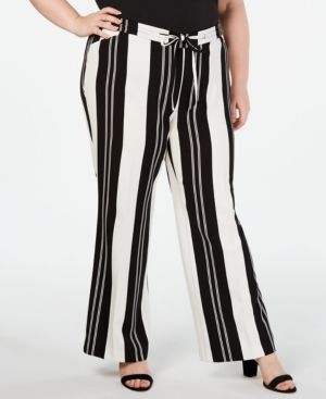 I.n.c. Plus Size Nolita-Stripe Wide-Leg Pants, Created for Macy's | Macys (US)