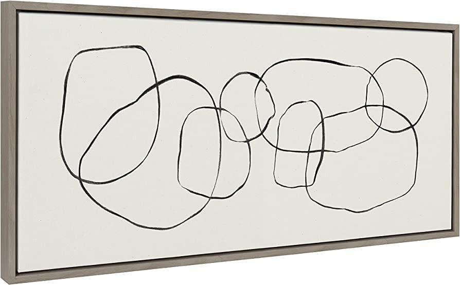 Kate and Laurel Sylvie Dancing Circles Framed Canvas Wall Art by Teju Reval of SnazzyHues, 18x40 ... | Amazon (US)