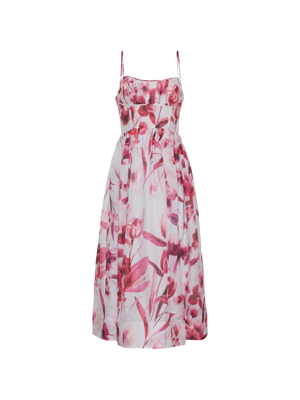 Cara Cara Alba floral-print midi dress - White | Farfetch Global