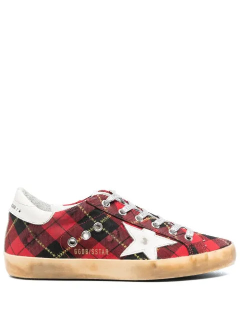 New SeasonGolden GooseSuper-Star tartan-print sneakers | Farfetch Global
