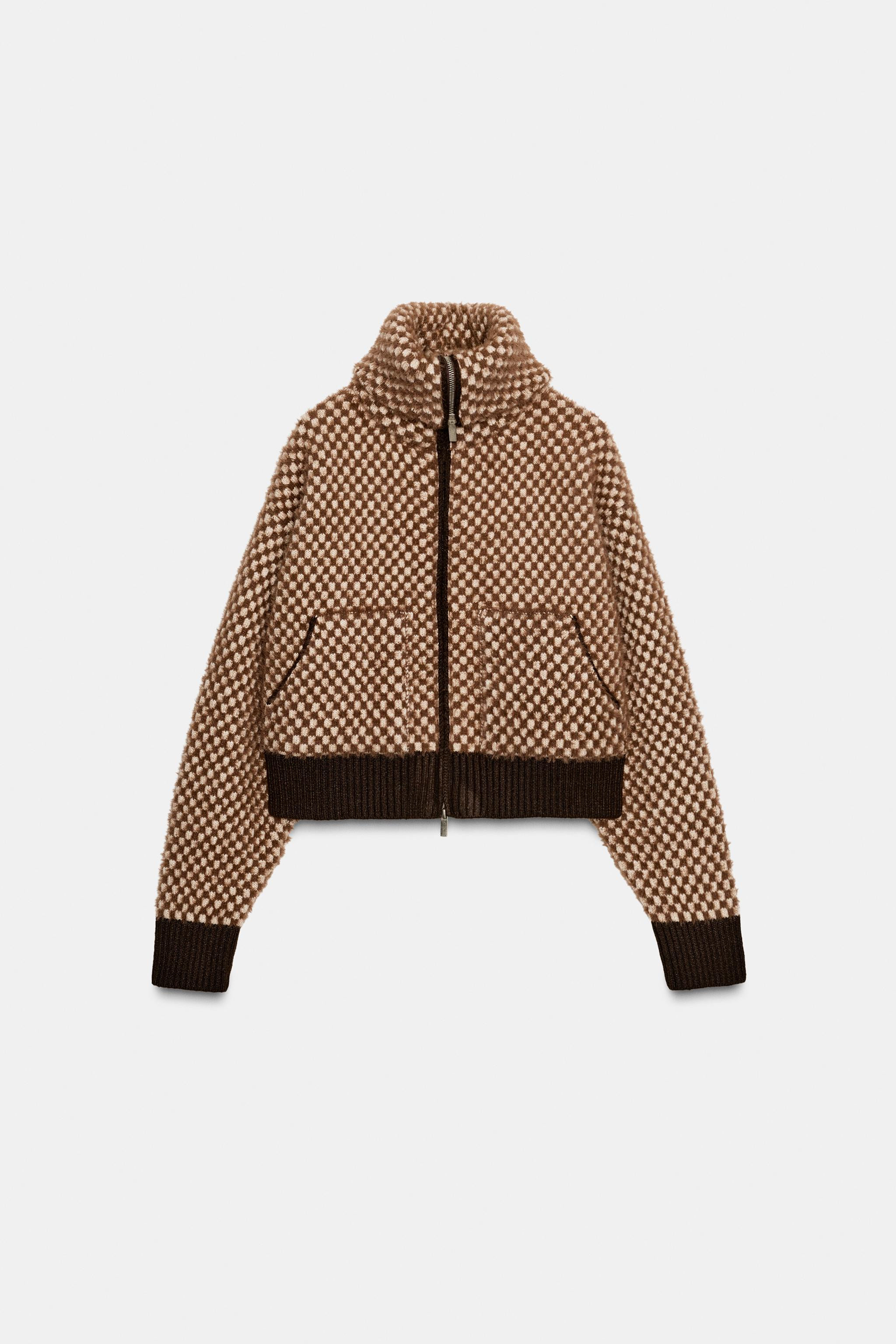 FAUX FUR COMBINATION KNIT BOMBER JACKET | Zara US
