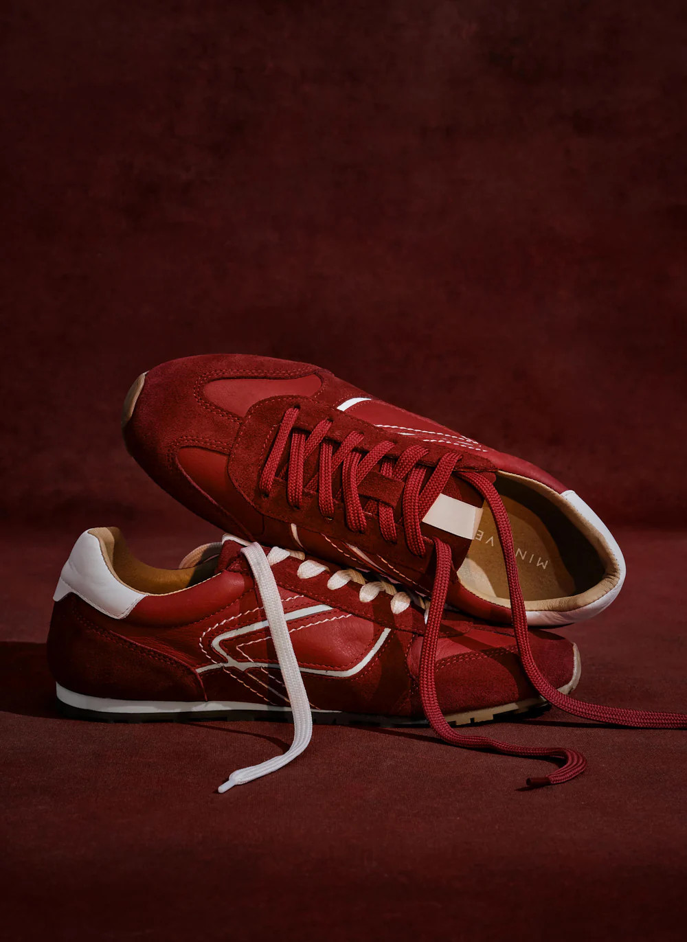 Cali Red Suede Trainers | Mint Velvet