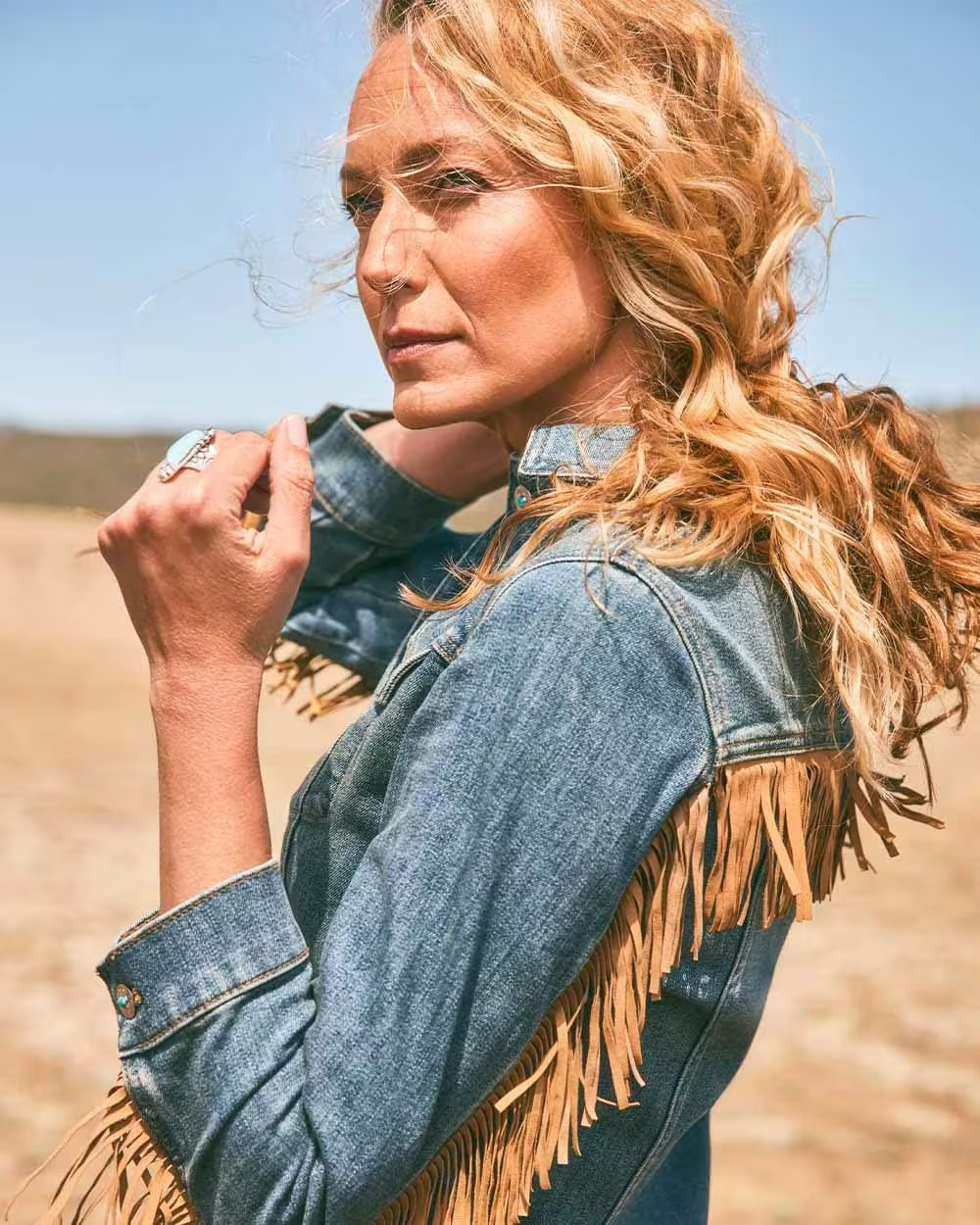 Cropped-Fit Fringe Denim Jacket | Chico's