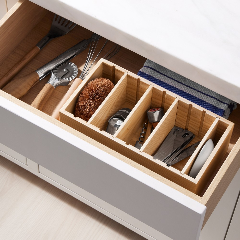 Hold Everything Adjustable Divided Cabinet &amp; Drawer Organizer, Ashwood | Williams-Sonoma