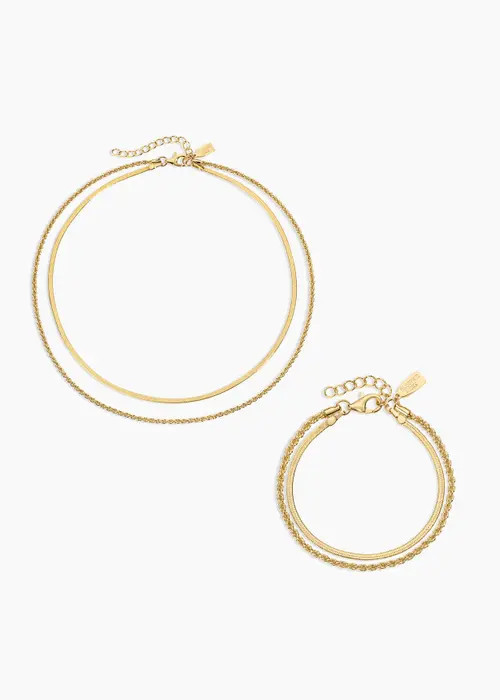 Electric Picks Twice As Nice Necklace and Bracelet Set of 2 in Gold at Nordstrom | Nordstrom