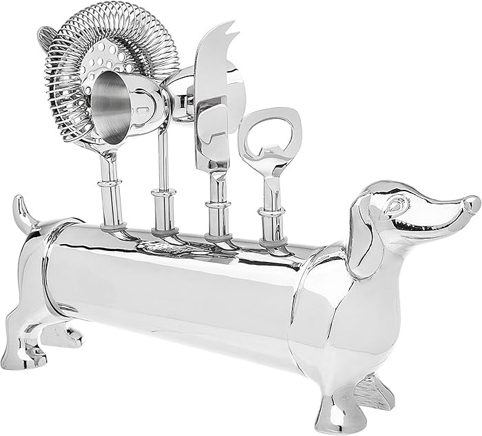 Godinger Bar Tool Set with Stand - Dachshund Bartender Mixology Kit - 5 pc Set | Amazon (US)