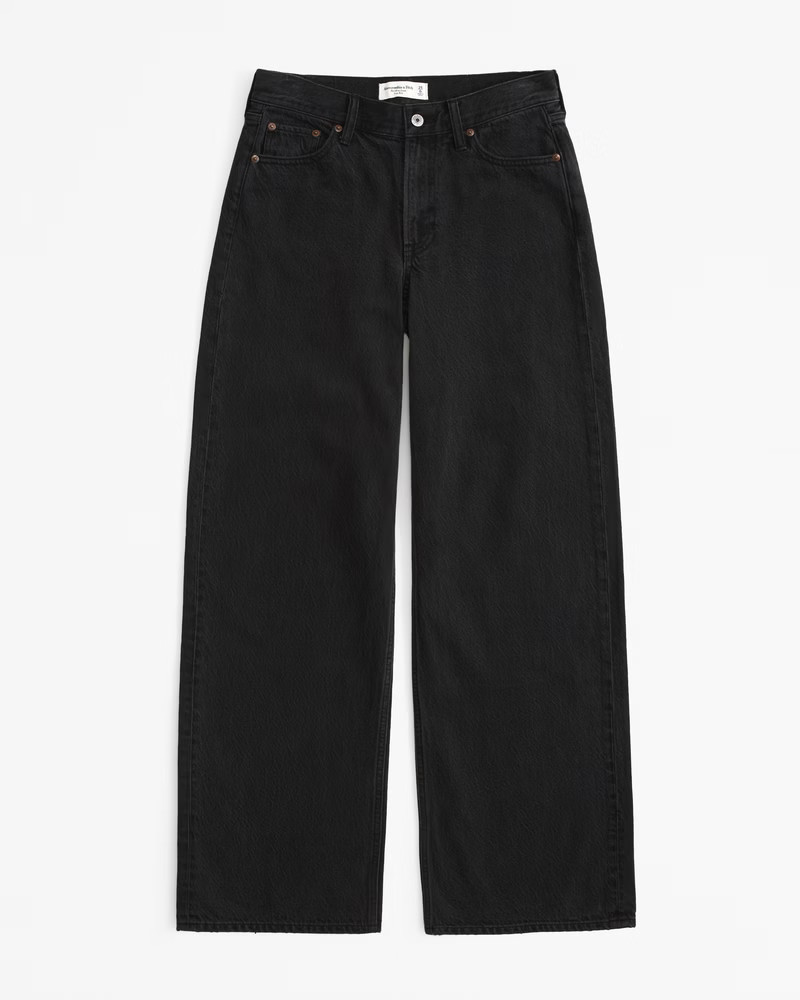 Abercrombie & Fitch Women's Low Rise Ultra Loose Jean in Washed Black - Size 31 | Abercrombie & Fitch (US)