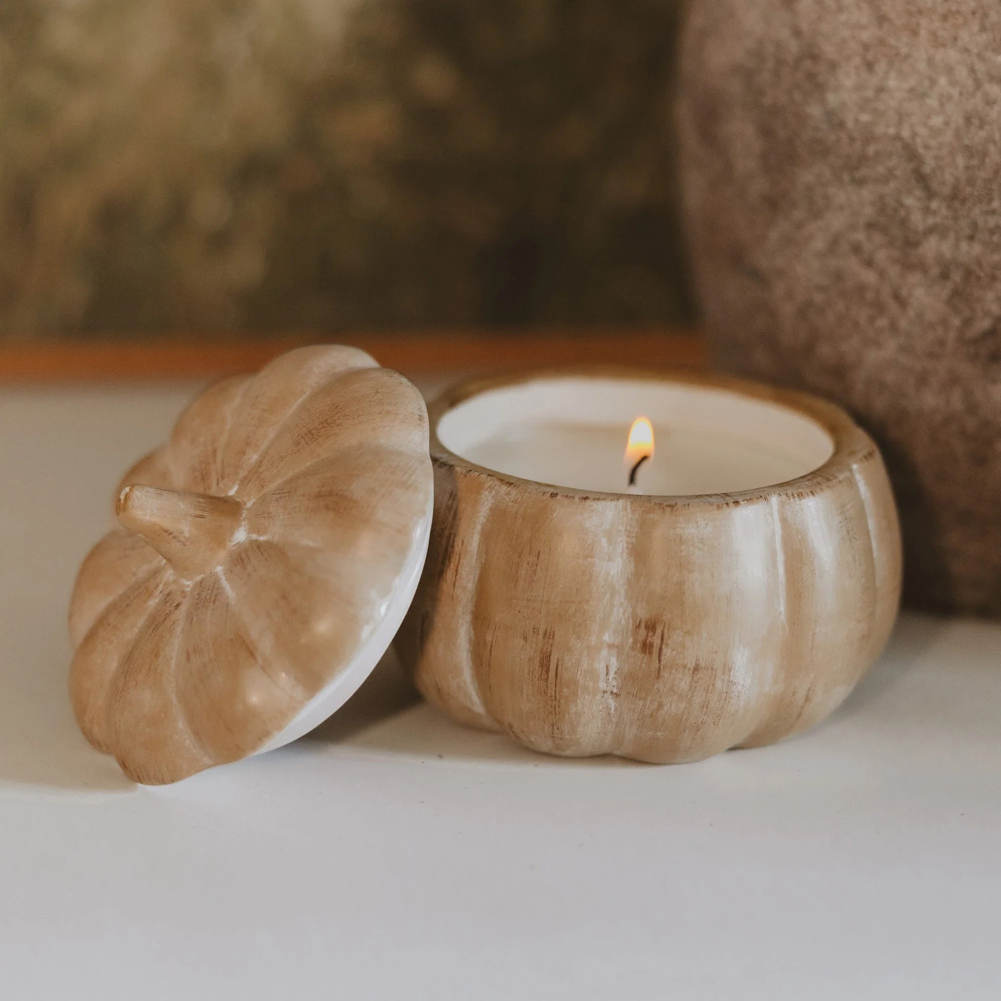 Pumpkin Spice Soy Candle (8oz Ceramic Pumpkin Jar) | Lindsay Letters, LLC