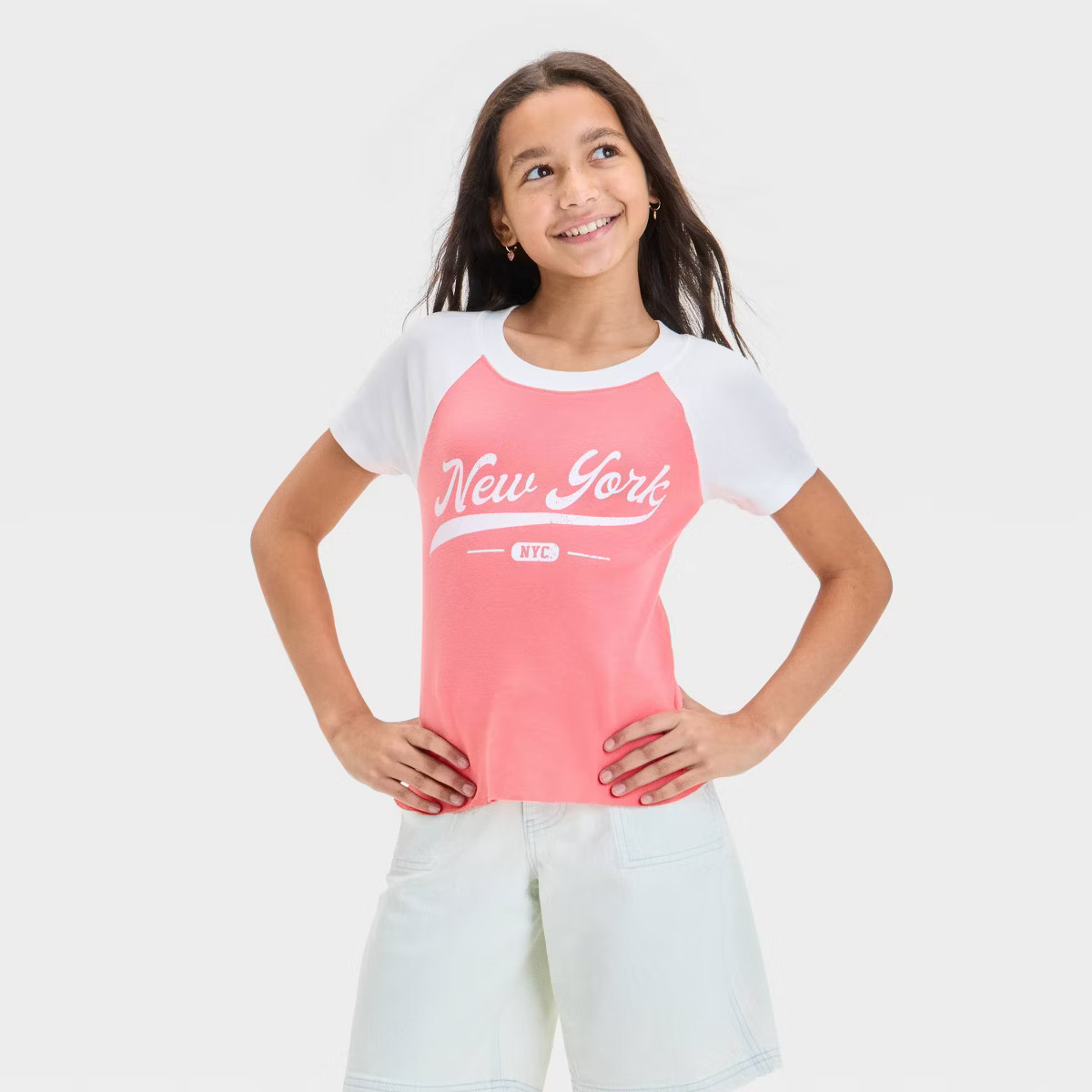 Girls' Short Sleeve Raglan T-Shirt - art class™ | Target