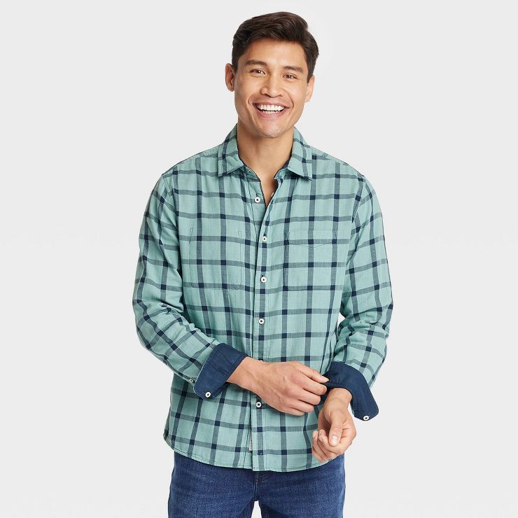 Men's Reversible Long Sleeve Button-Down Shirt - Goodfellow & Co™ | Target