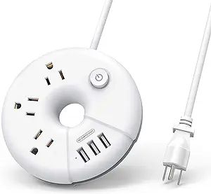 Travel Power Strip with USB Ports, NTONPOWER Power Strip with 3 Outlet 3 USB, 5 ft Extension Cord... | Amazon (US)