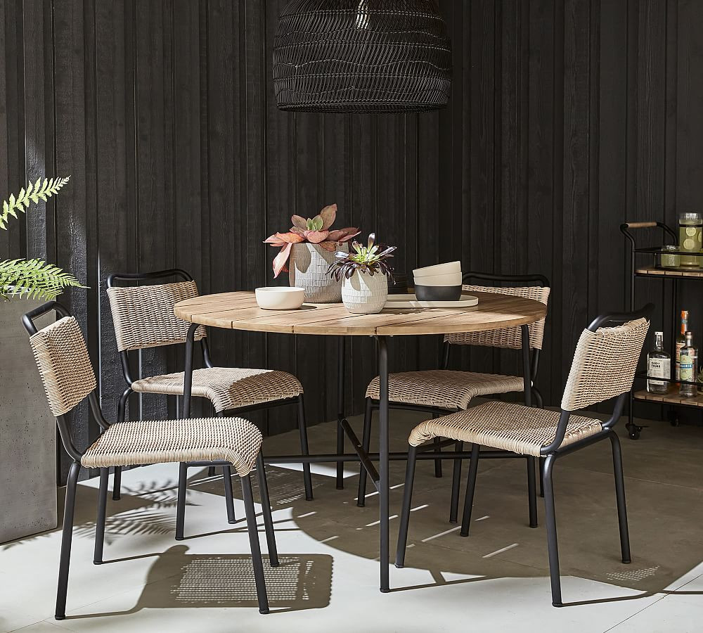 Tulum Acacia Round Outdoor Dining Table (48") | Pottery Barn (US)