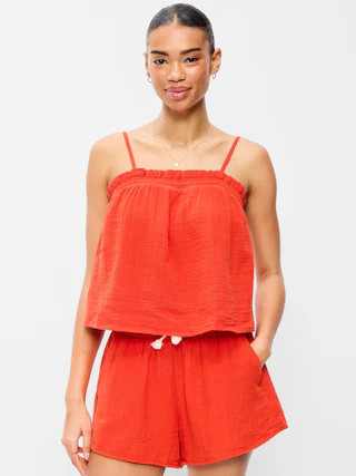 Crinkle Gauze Tank Top | Old Navy (CA)