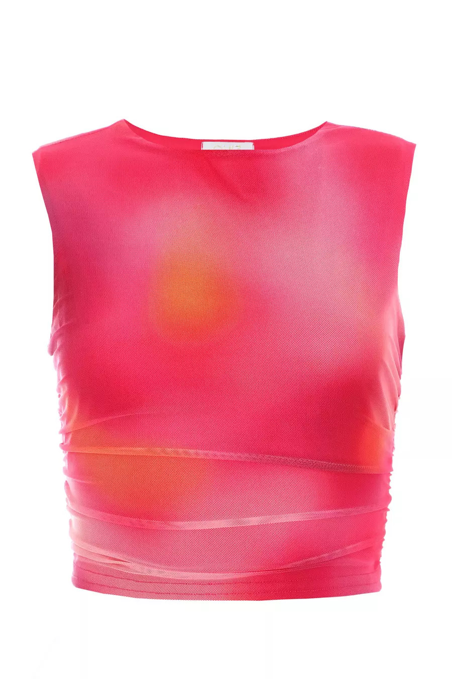Pink Mesh Ombre Print Crop Top | Quiz Clothing