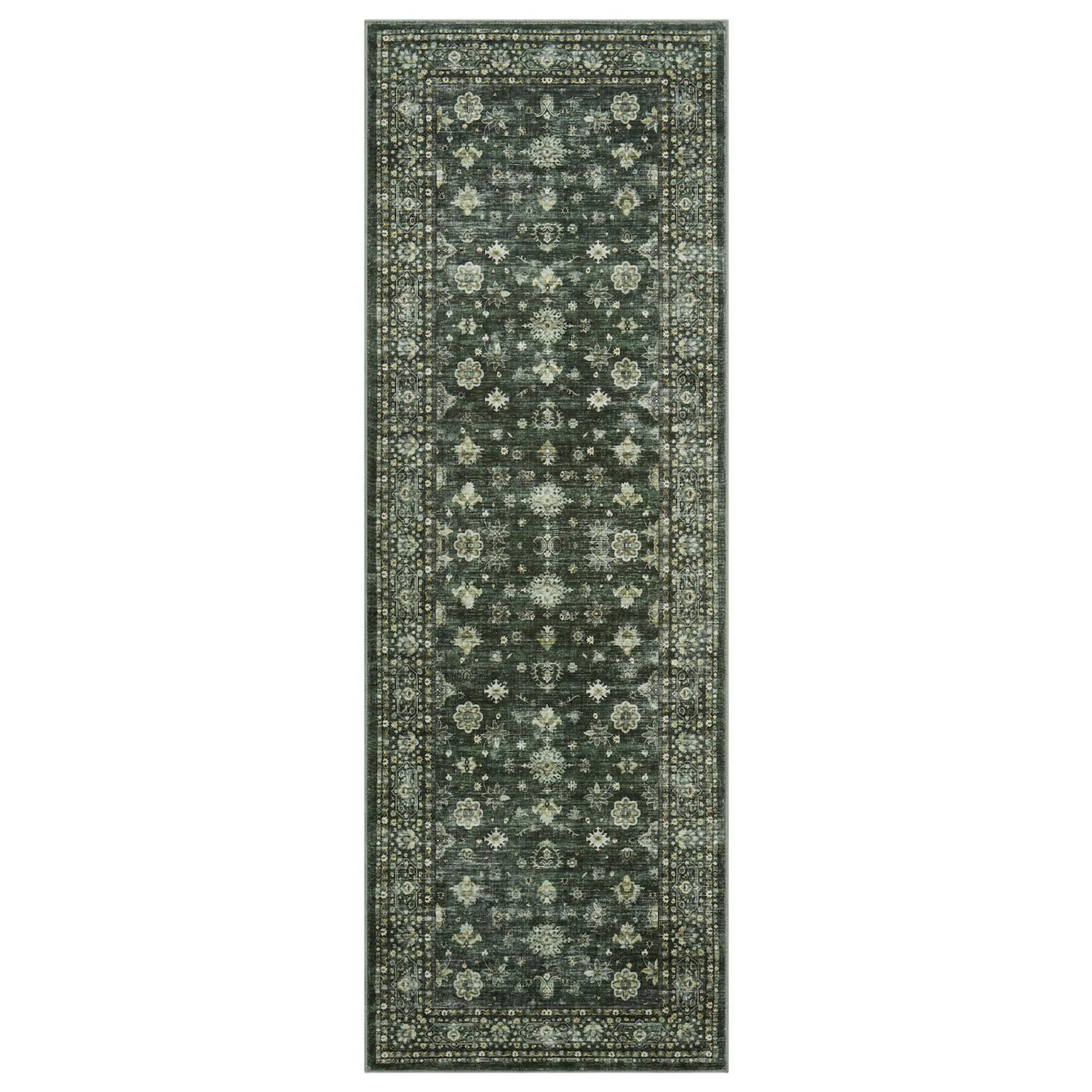 Vintage Washable Area Rug for Bedroom, Distressed Non Slip Non-Shedding Floral Soft Throw Rugs | Kohl's