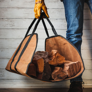 Premium Waxed Canvas Log Carrier | Garrett Wade