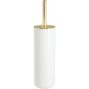 mDesign Compact Freestanding Plastic Toilet Bowl Brush and Holder for Bathroom Storage - Plastic ... | Amazon (US)