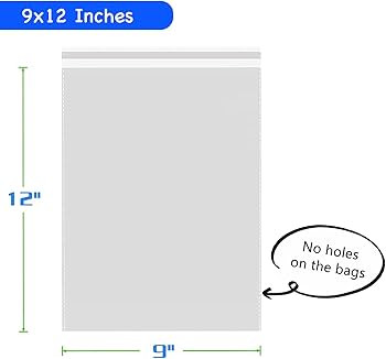 PigPotParty 9"x12", Clear Plastic Cellophane Bags, 100 Count Self Sealing Cello Bags for Packagin... | Amazon (US)