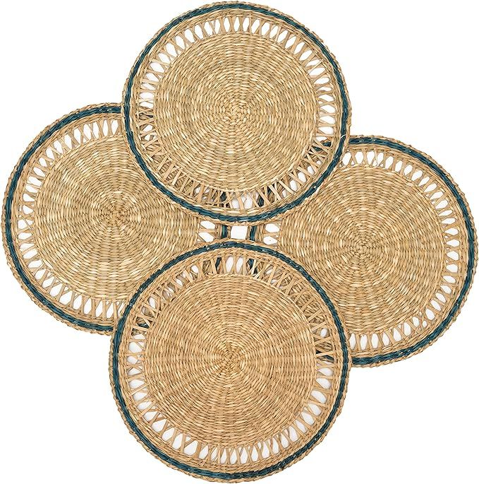 Seagrass Placemats for Dining Table 11.8 inches Table Mats Set of 4 Round Placemat Wicker Decor W... | Amazon (US)