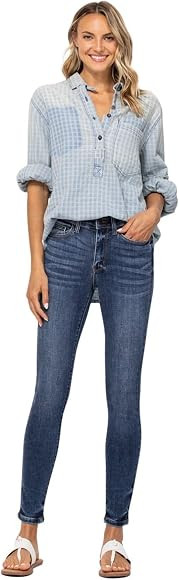 Judy Blue Women's High Waist Skinny Jeans with Handsanding 82253 | Amazon (US)