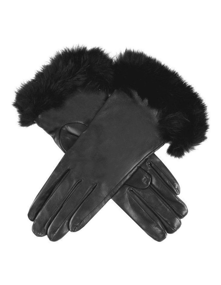 DENTSMaria Sheepskin Leather Faux Fur Cuff Gloves in Black | Myer