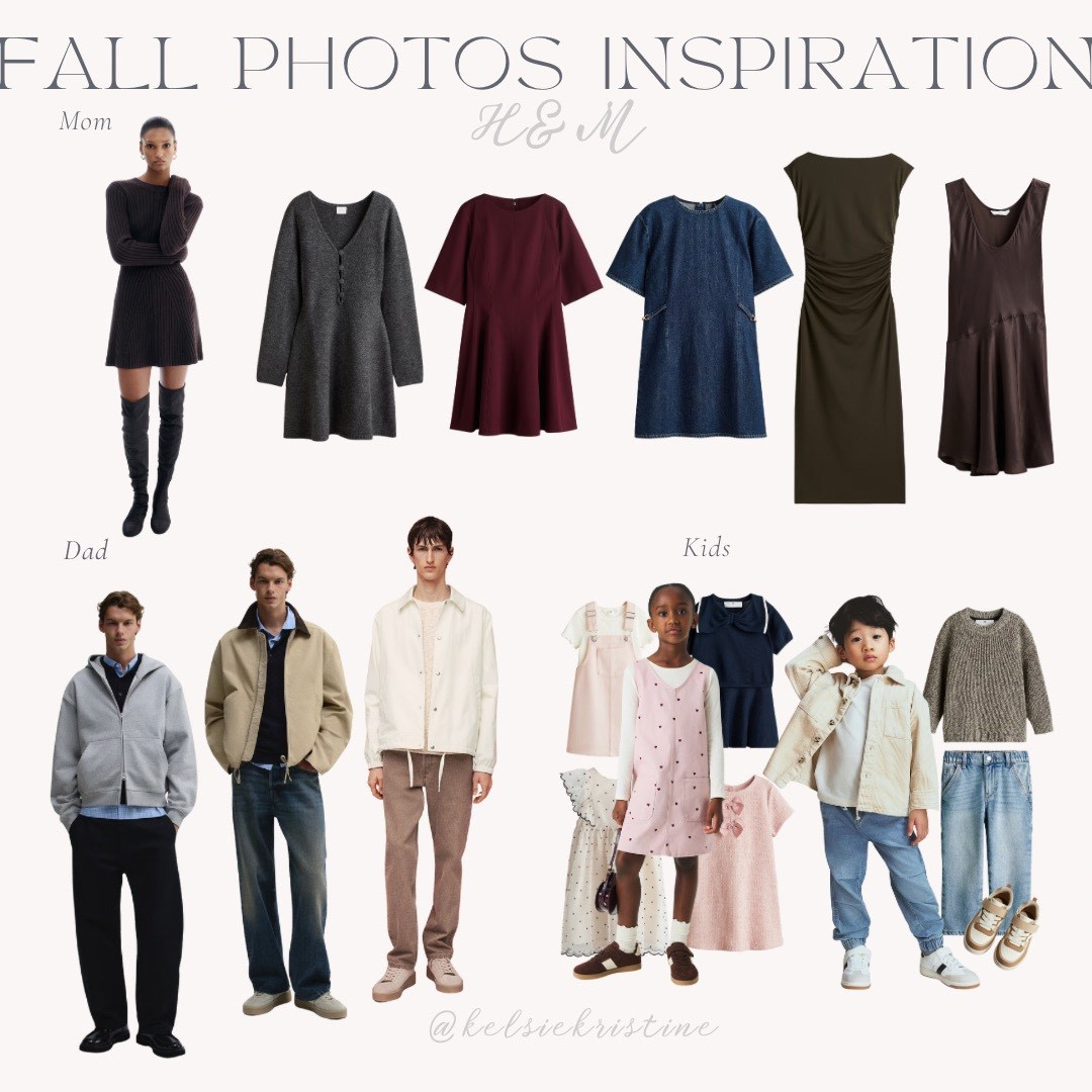 H&M | Fall Family Photos | Inspiration | Fall Photo Inspiration | Woman Fall Looks | Men Fall Looks | Kids Fall Looks | 

 #LTKMidsize #LTKStyleTip #LTKFamily