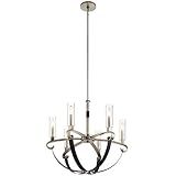 Kichler Artem 26" 6 Light Chandelier with Clear Glass Cylinders in Classic Pewter | Amazon (US)