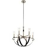 Kichler Artem 26" 6 Light Chandelier with Clear Glass Cylinders in Classic Pewter | Amazon (US)