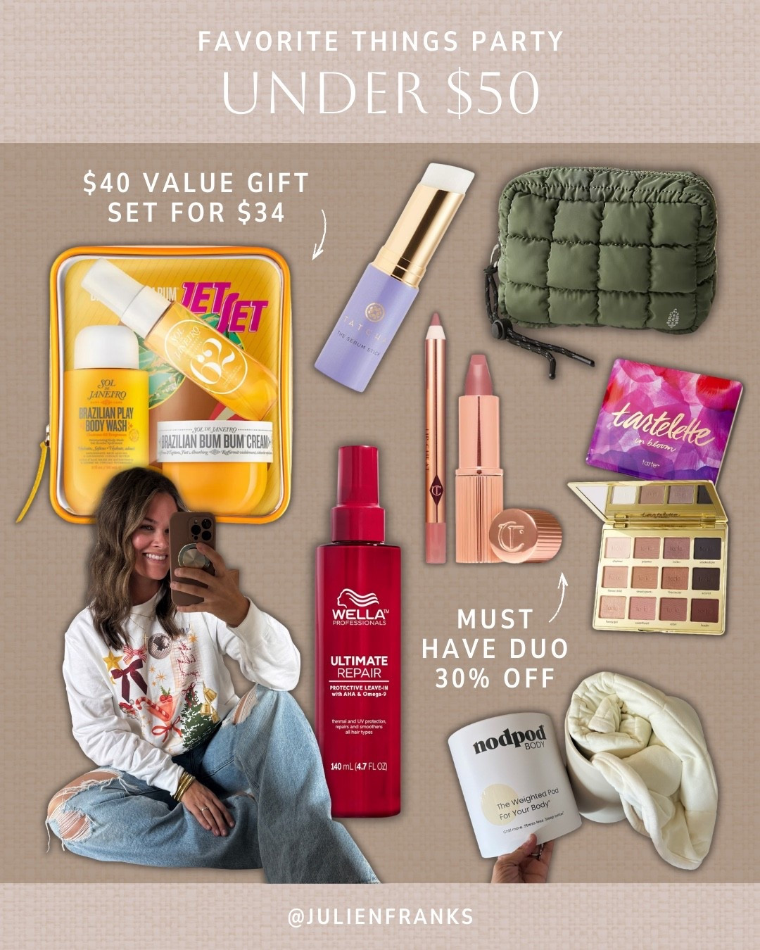 The best gifts to bring to a Favorite Things party under $50. 🥳  You can’t go wrong with the gift sets at Sephora. These products are great to use all year long!

#giftideas #favoritethingsparty #soldejaneiro #tarte #beautyfinds #giftsets #freepeople #amazonfinds #holidaygifts #christmas

#LTKGiftGuide #LTKHoliday #LTKFindsUnder50