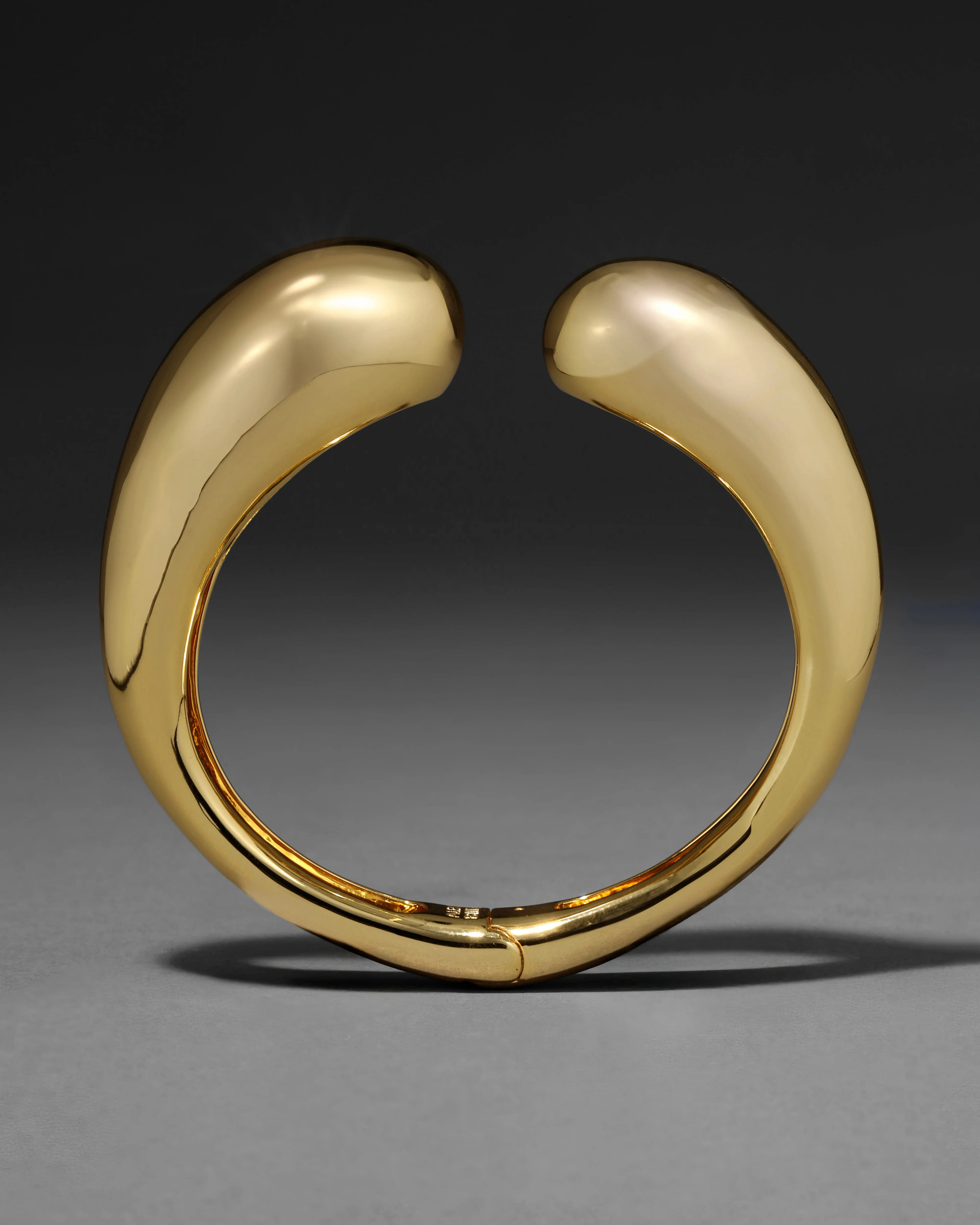 Molten 14k Gold Plated Domed Hinge Cuff Bracelet | Gold Stacking Cuff | Alexis Bittar