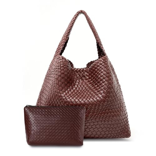 MELOLILA Large Woven Tote Bag for Women Weave Purse Woven Leather Handbag | Amazon (US)