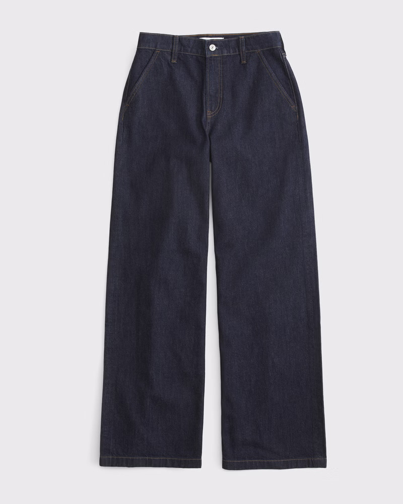 Curve Love High Rise Wide Leg Jean | Abercrombie & Fitch (US)