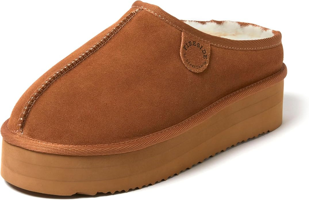 Fireside by Dearfoams Women's Greta Shearling Indoor/Outdoor Clog Slipper | Amazon (US)