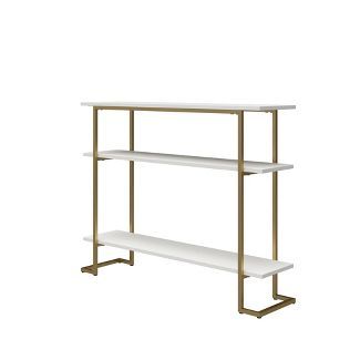 RealRooms Olten Console Sofa Table with 3 Open Shelves and Metal Frame | Target