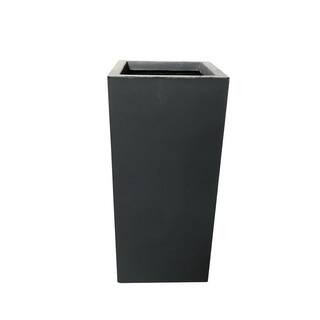 23.6"H Charcoal Tall Rectangular Concrete Planter with Drainage Plug for Garden Patio | The Home Depot
