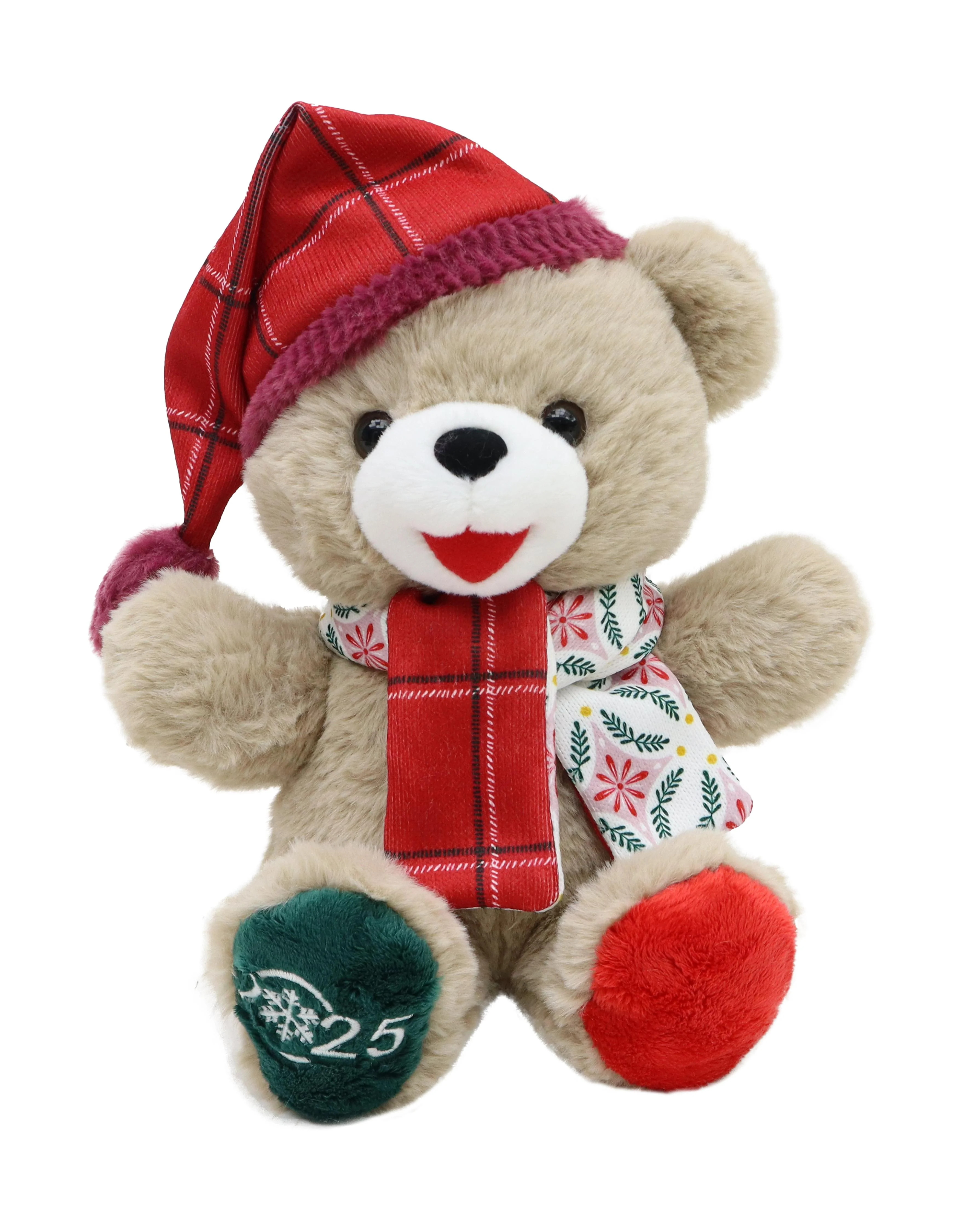 Snowflake Boy 2025 Teddy Bear Christmas Plush, Tan, 9", by Holiday Time | Walmart (US)