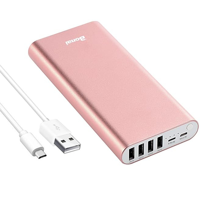 Portable Charger, BONAI 20000mAh Power Bank, Aluminum Polymer External Battery Pack, 4.0A Max Inp... | Amazon (US)