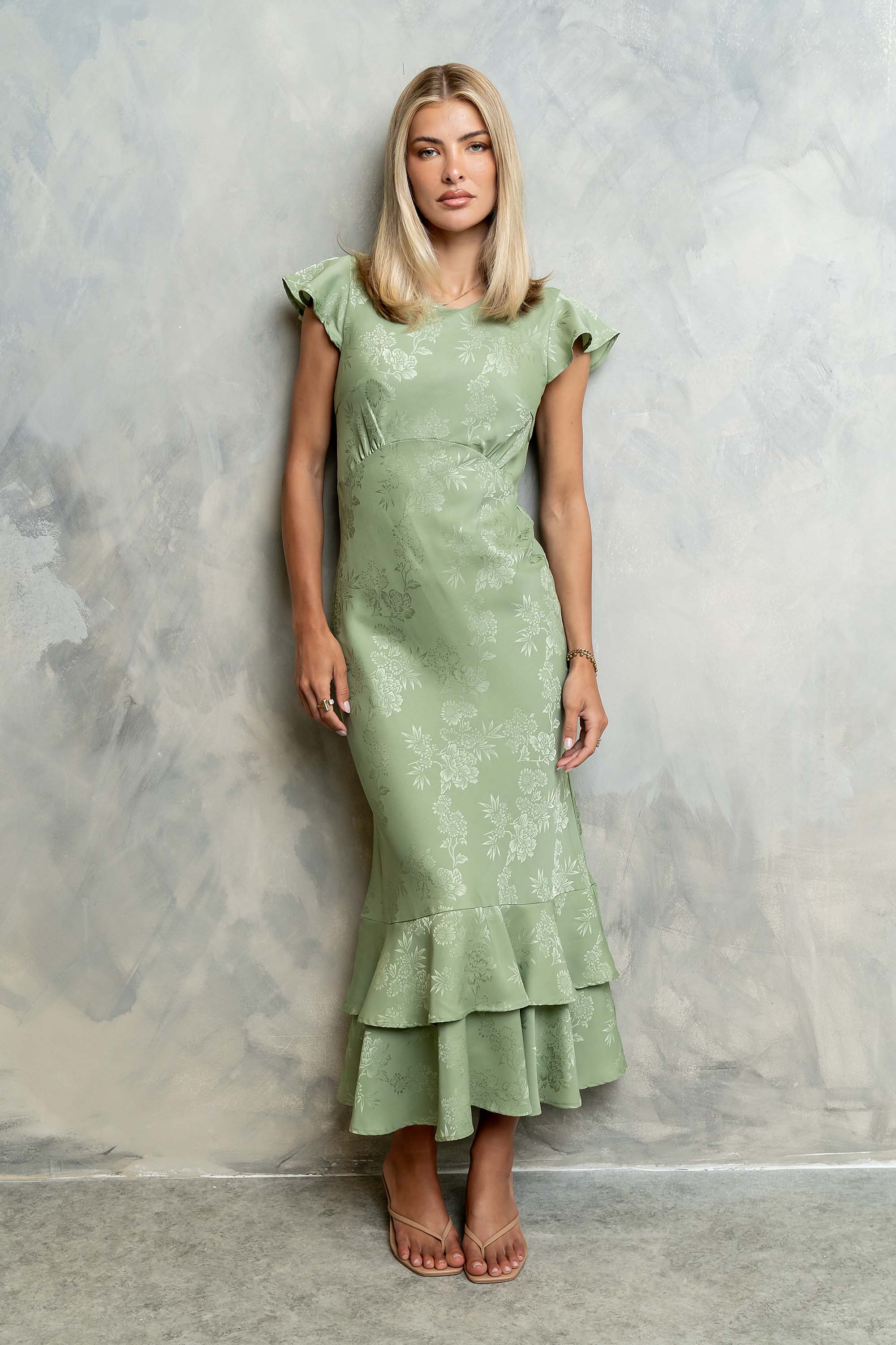 Mateo Floral Maxi Dress in Green | Böhme US