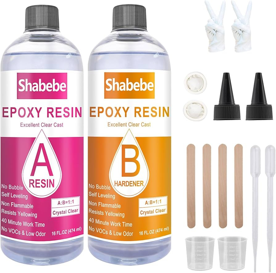 Epoxy Resin, 32OZ Resin Kit, Epoxy Resin Crystal Clear-Not Yellowing and No Bubble Self Leveling ... | Amazon (US)