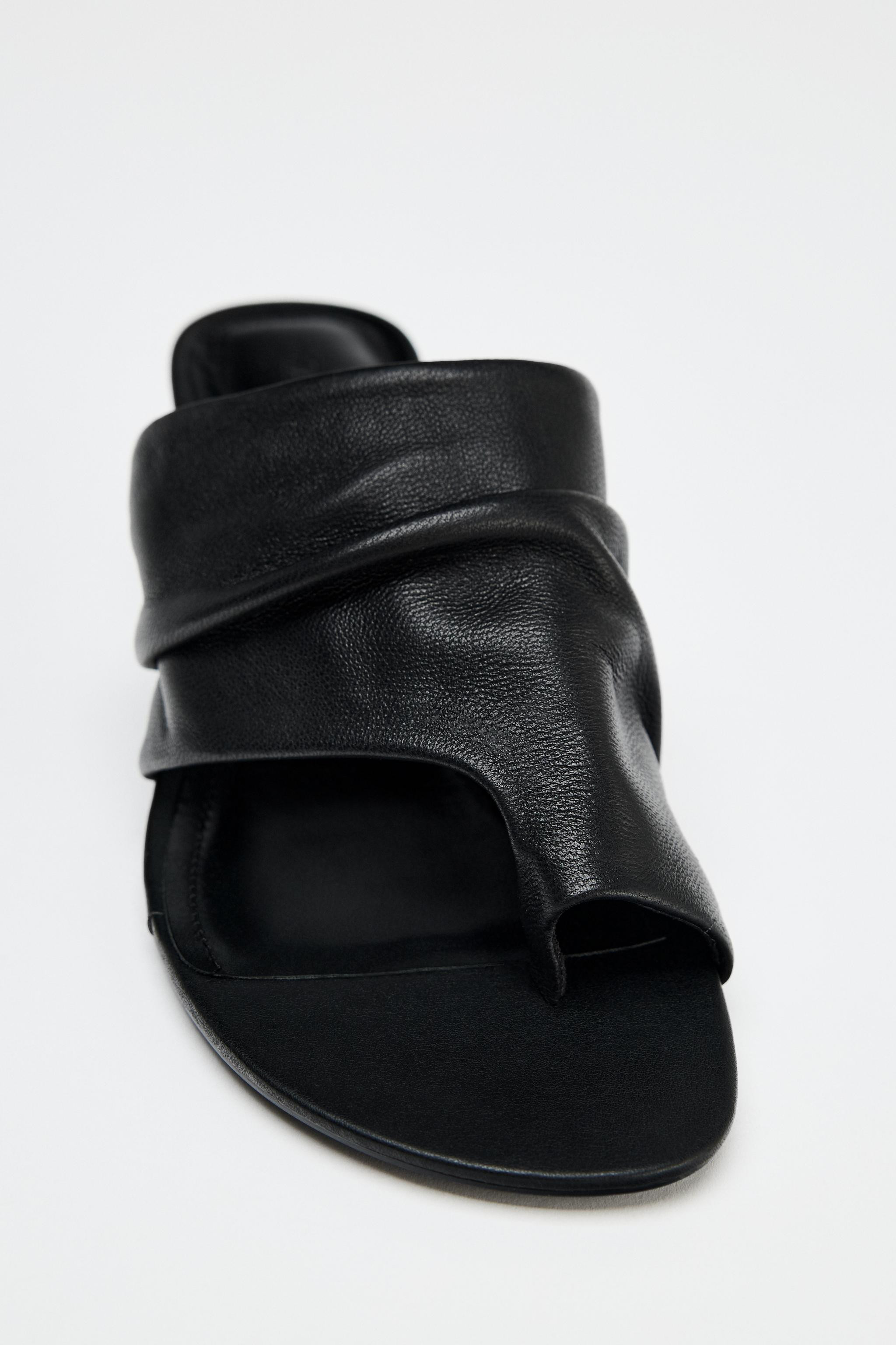 LEATHER HEELED SANDALS | Zara US