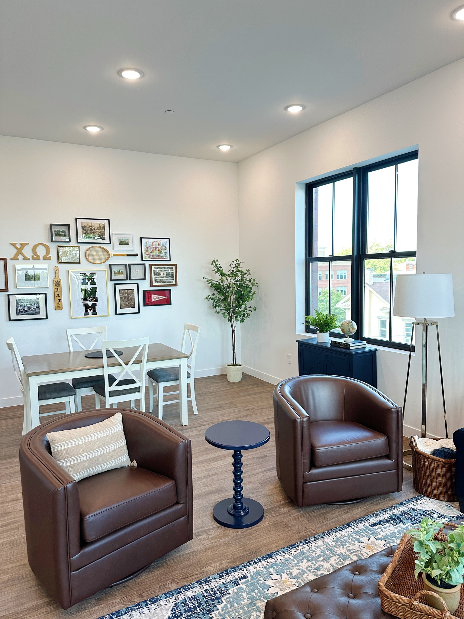 We love these faux leather swivel chairs and spindle side table in Elizabeth’s apartment! Everything is linked for reference! 

#LTKFind #LTKBacktoSchool #LTKSeasonal