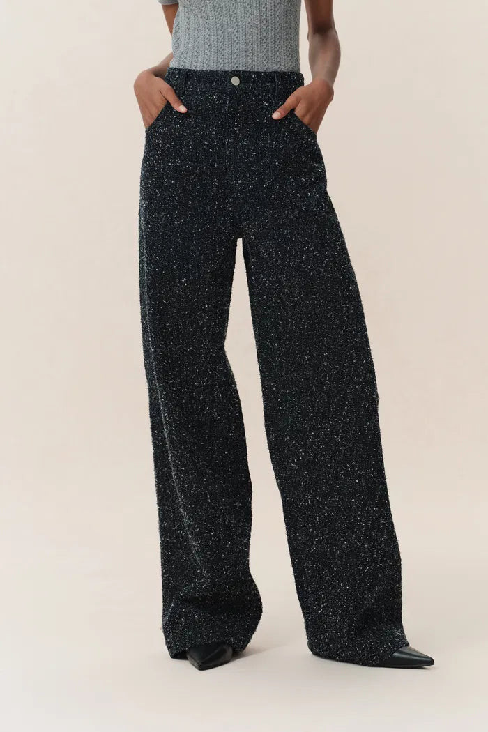 Leander Starry Night Texture Barrel Leg Jeans in Jacquard Denim | Fabrique