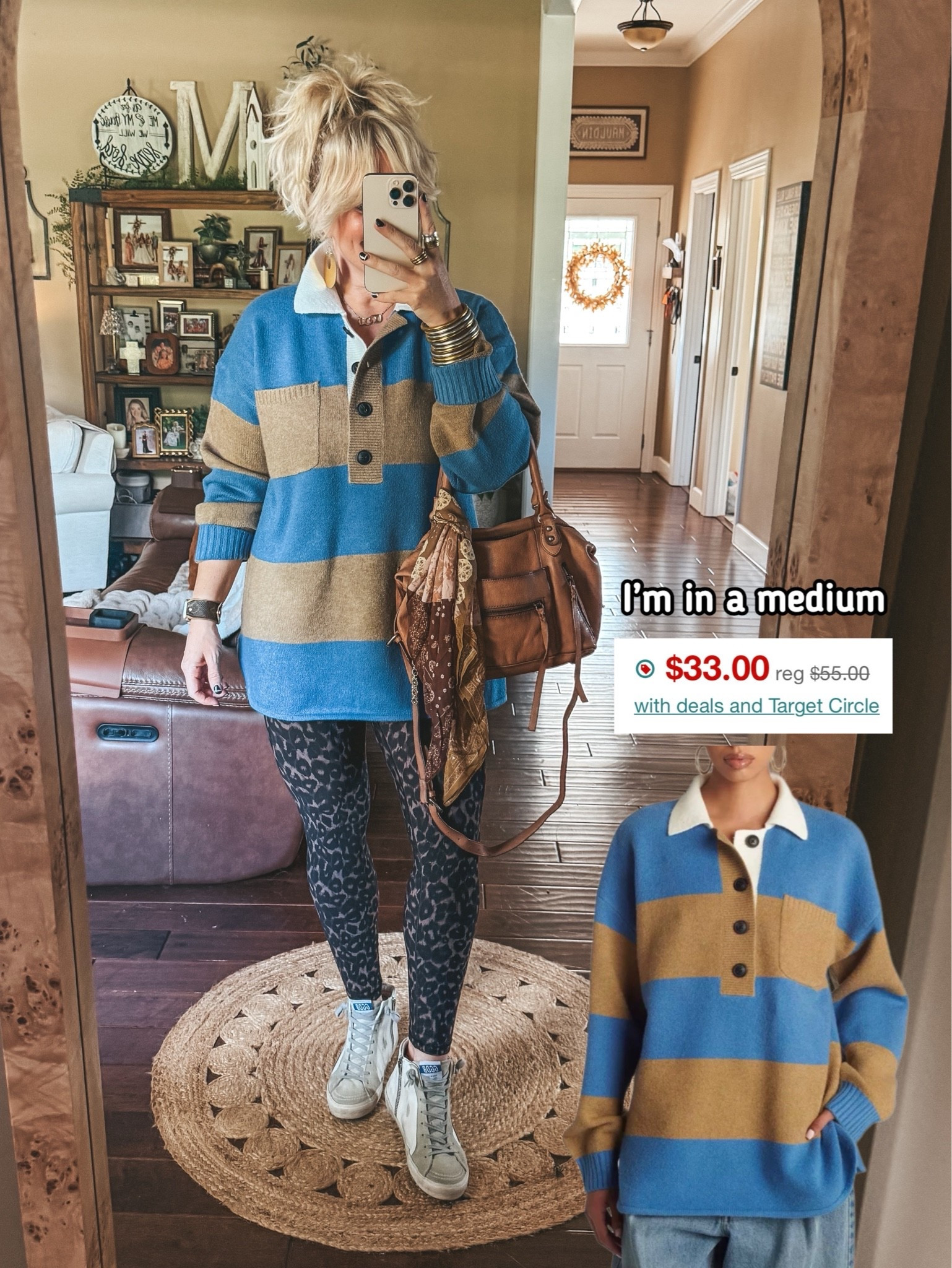 I can’t tell you enough how good this sweater is! Omg so soft and adorable! I’m in a medium.