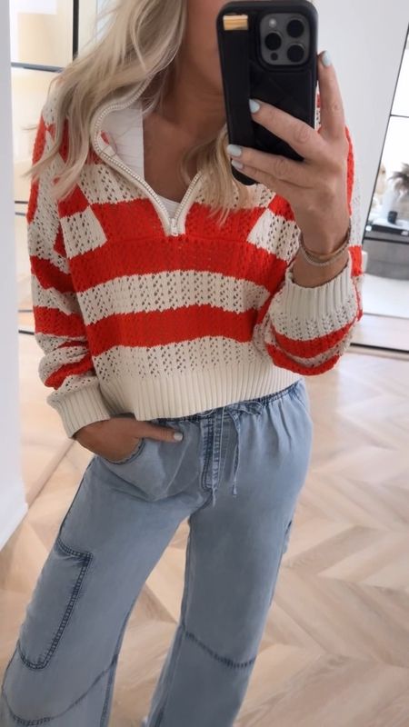 The cutest Target sweater! 3 colors! 
 I did medium. 
Pants I’m in small. Great look for summer or MDW! 

Summer outfit. Target finds. Memorial Day weekend. Red white and blue.

#LTKStyleTip #LTKSeasonal #LTKFindsUnder50