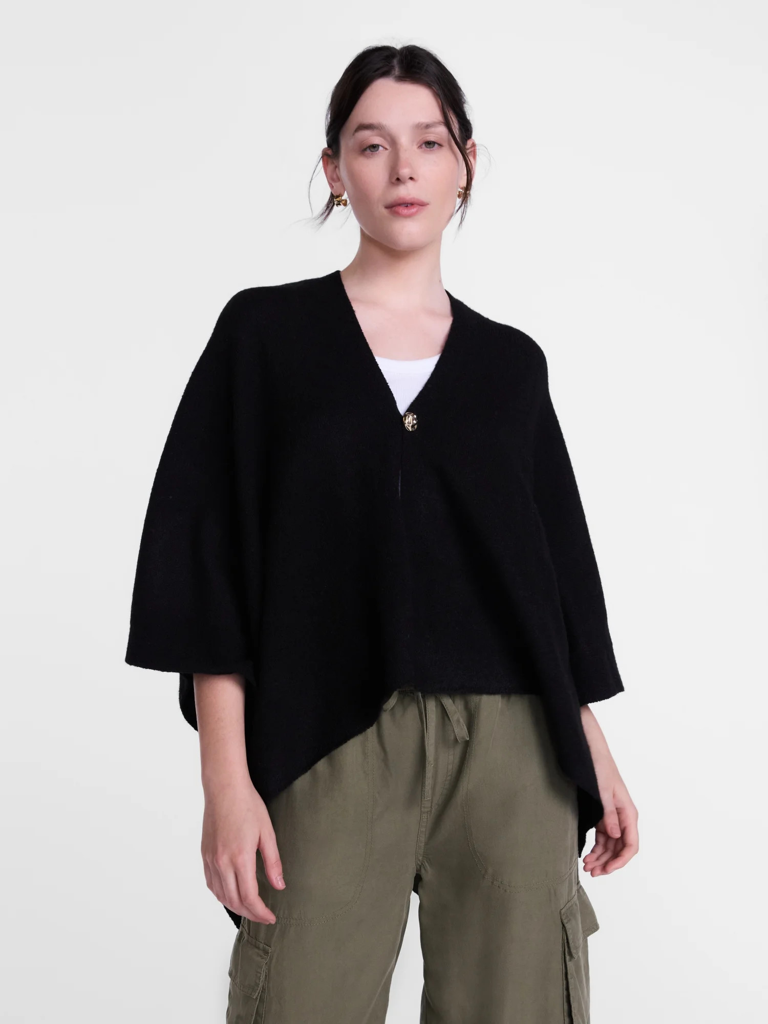 Scenario Women's Button Front Ruana, Mid-weight, Sizes S-XL | Walmart (US)