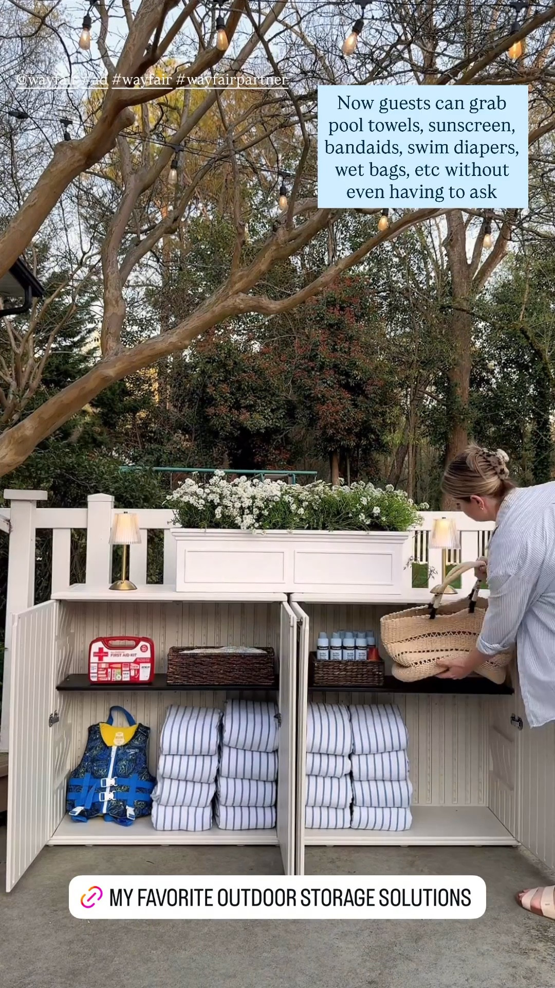 why not push 2 together to make a sideboard for a backyard guest amenities station? Now guests can grab pool towels, sunscreen, bandaids, swim diapers, wet bags, etc without even having to ask. 

#LTKSaleAlert #LTKspring #LTKSeasonal